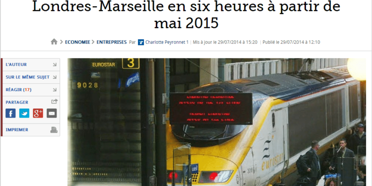 [Vu sur le net] Un train direct entre Londres et Marseille dès 2015