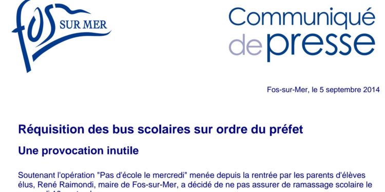 Rythmes scolaires : le maire de Fos dénonce un « coup de force » du préfet
