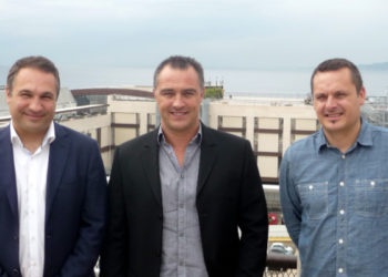 Ils ont choisi de s'implanter dans la métropole : Guelor Ezikian (directeur général Altyce), Franck Reynal (gérant Tajima Europe) et Cedric Meissel (directeur régional Sud Citadium). (Photo M-J. C)