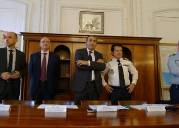 Laurent Nuñez (au centre) à l'époque où il était préfet de police des Bouches-du-Rhône (archives Gomet')