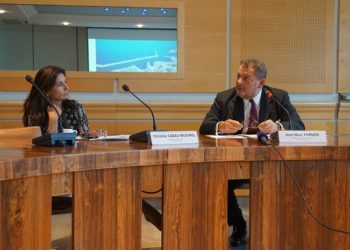 Jean-Marc Forneri, pdt du conseil de surveillance du Port, aux côtés de Christine Cabau-Woehrel, la directrice générale