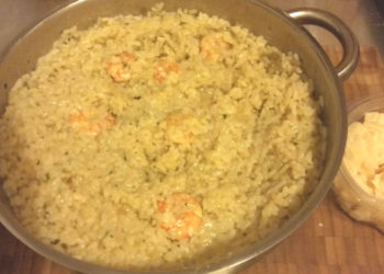 Risotto de la mer aux gambas et parmesan 