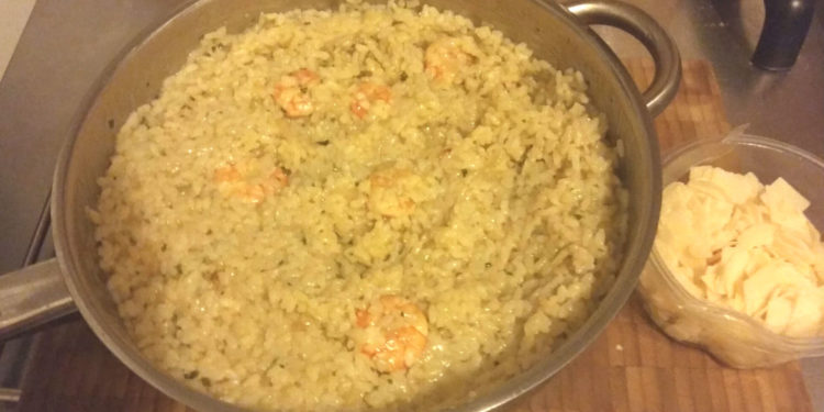 Risotto de la mer aux gambas et parmesan 