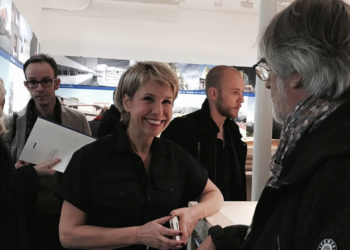Corinne Vezzoni à la Galerie de l’architecture, située dans le Marais à Paris en décembre 2016 (Crédit XDR)
