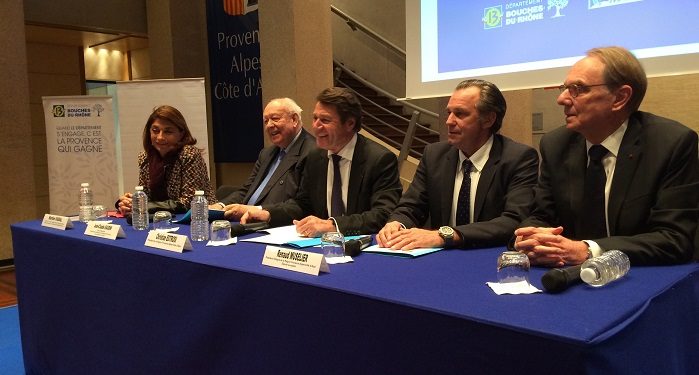 Renaud Muselier en 2017 lors du lancement du projet de Cité internationale (archives Gomet')