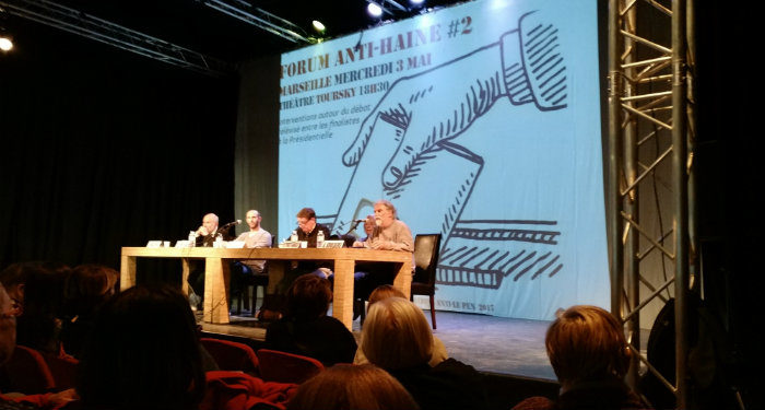 Forum anti-haine, tous unis contre Marine Le Pen au théâtre Toursky