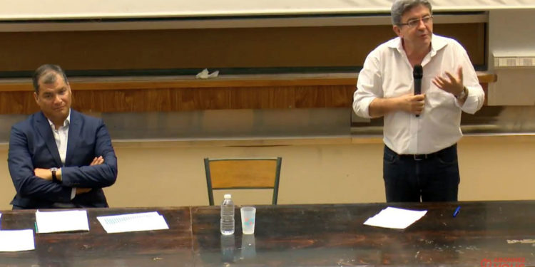 La France insoumise et Jean-Luc Mélenchon sur les bancs de l'université d'été (Photo archives/DR)