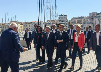 Emmanuel Macron en visite olympique à Marseille en septembre 2017 (photo Gomet'/Archives/JYD)