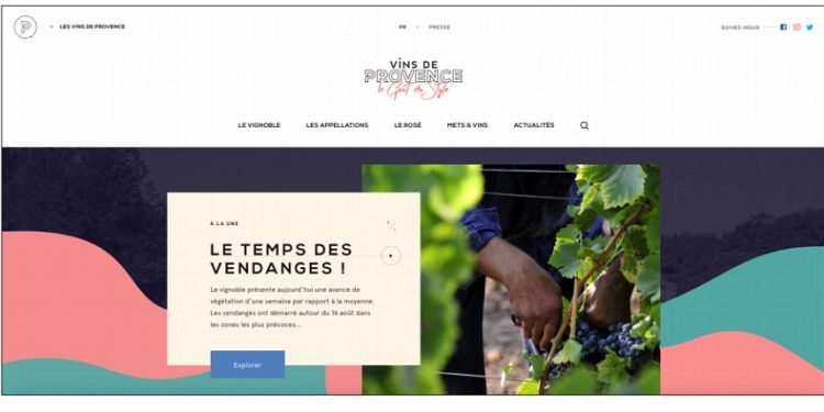 Un nouveau site web pour les Vins de Provence