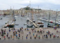 Vue du balcon de l'hôtel de ville de Marseille (archives Gomet')