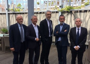 Les cinq hommes du directoire de la Cepac avec Joël Chassard, au centre