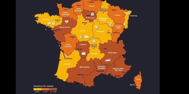 Les régions françaises où la pub est la plus chère