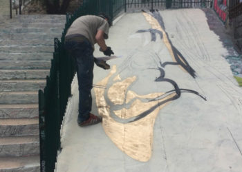 Anamorphose de Mahn Kloix dans le cadre du Festival Street Art