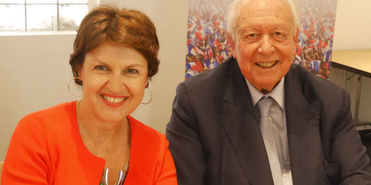 Jean-Claude Gaudin est venu accueillir Annie Genevard, à Marseille, avant de se rendre à la fédération des Bouches-du-Rhône. Photo N.K.