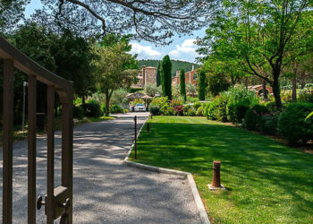 L'allée qui mène au Château de Berne où se trouvent les espaces pour les réunions des séminaires (photo Ted Alter/Gomet')