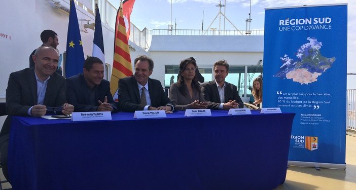 Les dirigeants de Corsica Linea ont officialisé le chantier du branchement à quai de trois de leurs navires