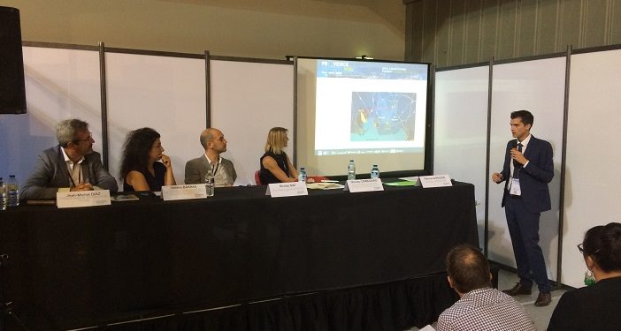 De gauche à droite : Jean-Michel Diaz, délégué régional de Total Méditerranée, Hélène Barrau, chef de service mutation industrielle et transition énergétique à la Métropole, Nicolas Mat, secrétaire général de Piicto, Patrica Guiraudie, directrice général de Novachim et Nicolas Cambazard, chef de projet chez Provence Promotion (Crédit RM)