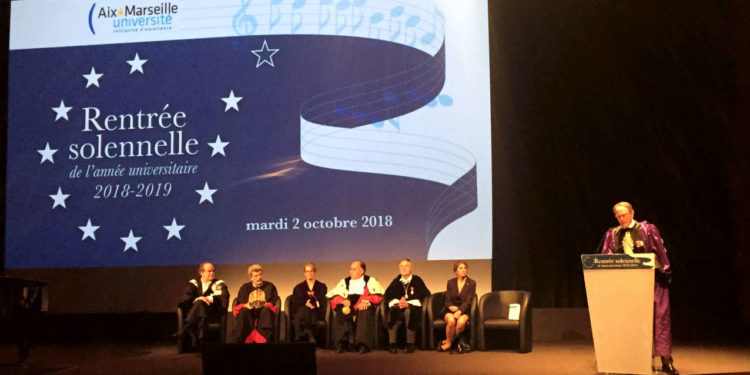 Yvon Berland et les recteurs des universités partenaires d'Amu (Photo JFE/Gomet')