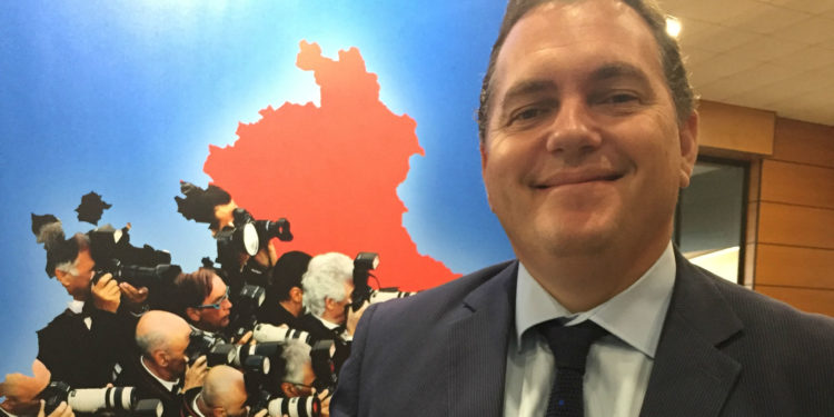 Philippe Tabarot, le vice-président du Conseil Régional, en charge des Transports, lors du Congrès des Régions le 27 septembre. (Photo : C.A.)