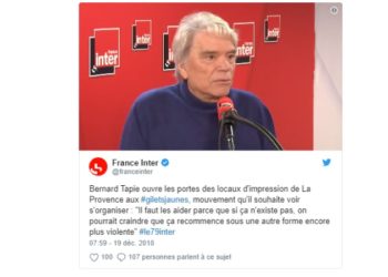 Bernard Tapie invite les Gilets Jaunes aux rotatives de La Provence