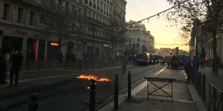 La Canebière samedi 8 décembre 2018 fin d'après-midi (Photo SP/Gomet')