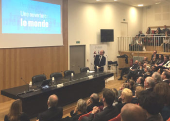 Yvon Berland lors des voeux au personnel d'Amu le 7 janvier 2019 (Photo JFE/Gomet')