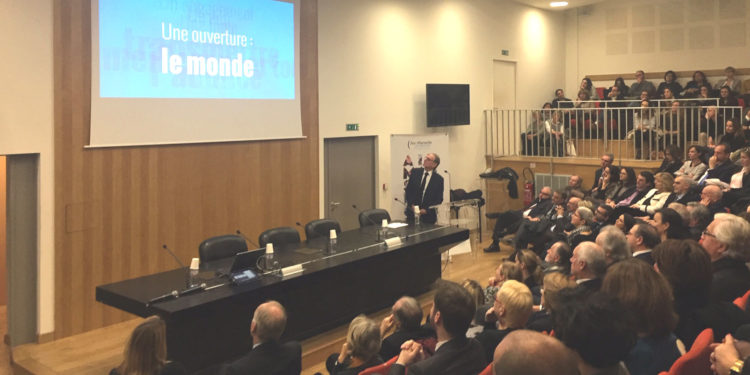 Yvon Berland lors des voeux au personnel d'Amu le 7 janvier 2019 (Photo JFE/Gomet')