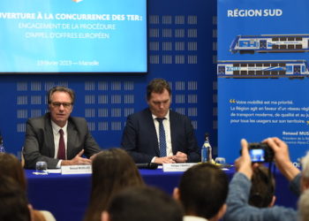 Renaud Muselier a présenté le contenu des premiers appel d'offres pour l'ouverture à la concurrence des TER en Paca (Crédit JP Garufi)