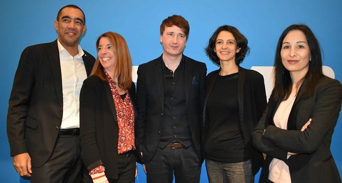 Bertrand Mas-Fraissinet (référent LREM 13) avec les députés marseillais de la majorité (Photo : archives Gomet')