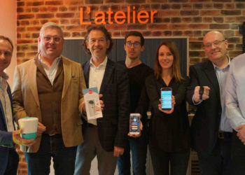 Les responsables des start-up avec Fabien Finucci (2e en partant de la gauche) Crédit M.R.