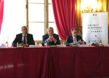 De gauche à droite : Pierre Pelouzet, le médiateur des entreprises, Pierre Dartout, le préfet de Région et Renaud Muselier, le président de la Région