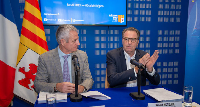 Renaud Muselier, président de la Région Provence-Alpes Côte d'Azur, et Alain Dumort, Chef de la Représentation de la Commission européenne à Marseille