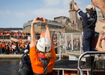 Manifestation de soutien à SOS Méditerranée à Marseille en 2018 (Crédit Maud Veith).