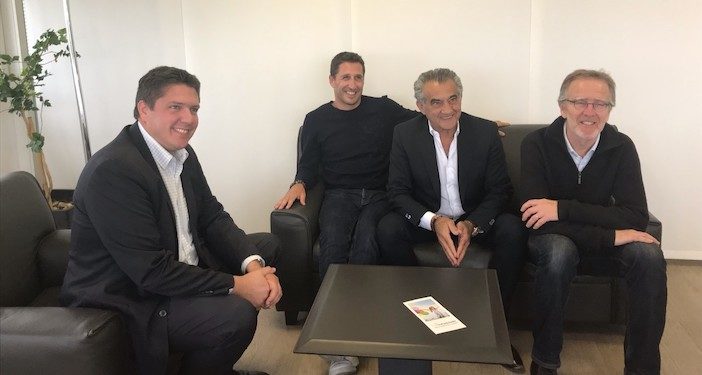 Les membres fondateurs de Plus Avenir Habitat. De gauche à droite : Xavier Vergoin, directeur régional de Spie Batignolles, Michael Sebban, Joseph Arakel et Jean-Marc Timon-David, société Eloïde