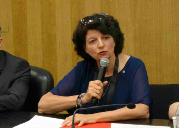 Marie-Hélène Pebayle, la présidente de DFCG Provence mardi 11 juin au Pharo à Marseille (Photo Gomet').