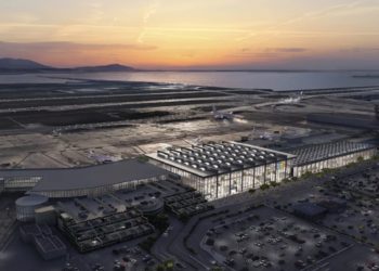 Le futur coeur d'aéroport dessiné par Norman Foster, l'une des images de l'exposition du Top 20 à Marseille Provence (Crédit DR).
