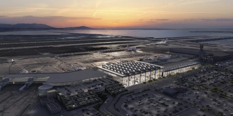 Le futur coeur d'aéroport dessiné par Norman Foster, l'une des images de l'exposition du Top 20 à Marseille Provence (Crédit DR).