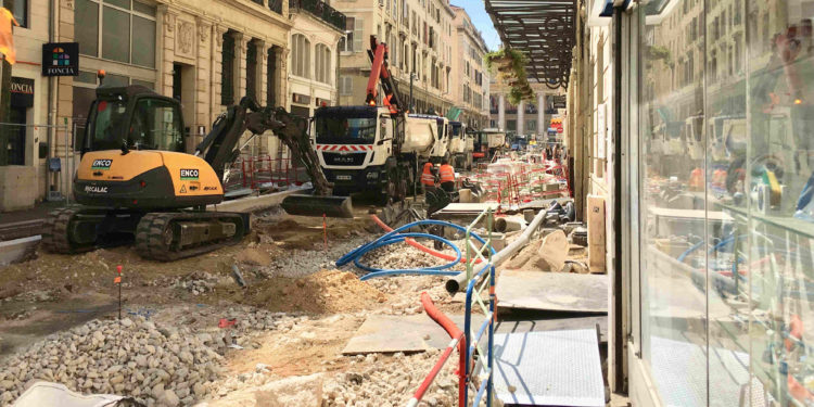 Les travaux rue Beauvau à Marseille (Crédit DR).