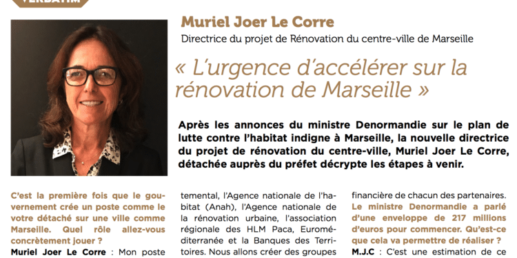 Muriel Joer Le Corre : « L’urgence d’accélérer sur la rénovation de Marseille »