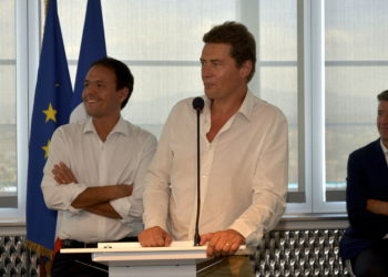 Cyril Zimmermann avec au second plan Cédric O et (à droite) Denis Philipon (Crédit JYD/Gomet')