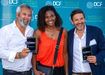 Eric Paumier (à gauche) avec Muriel Hurtis et Eric Freche (Photo JYD/Gomet').