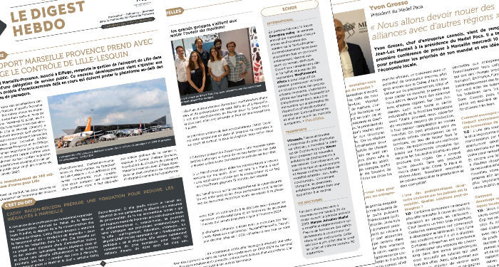 A la Une du Digest Hebdo 107 : L'aéroport Marseille Provence gestionnaire avec Eiffage de Lille-Lesquin