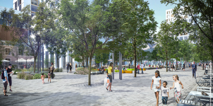 Le quartier des Fabriques va faire la part belle aux espaces piétons et à la nature (Crédit Joyland pour Ilex)