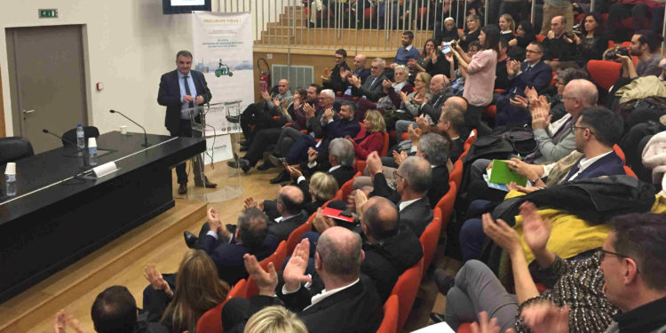 Eric Berton mecredi 15 janvier lors de ses premiers voeux au personnel d'Amu (Photo Gomet').