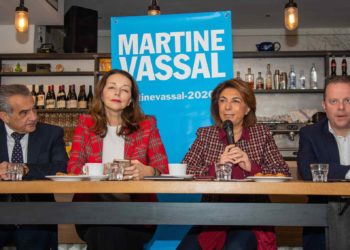 Martine Vassal avec ses soutiens jeudi 16 janvier 202 0 à Marseille à l'occasion des voeux à la presse (Photo JYD/Gomet').