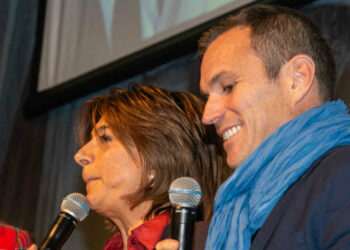 Valérie Boyer et Julien Ravier pour la liste de Martine Vassal dans le 6e secteur de Marseille (Photo Gomet').