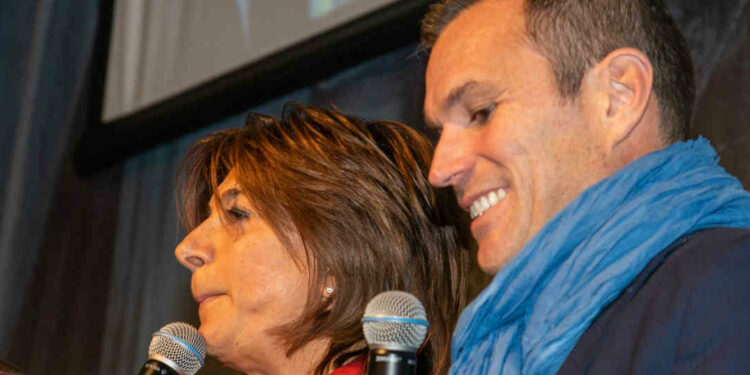 Valérie Boyer et Julien Ravier pour la liste de Martine Vassal dans le 6e secteur de Marseille (Photo Gomet').