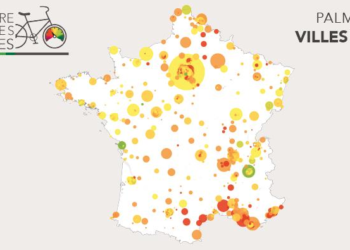 Cartographie du baromètre parlons vélo 2019