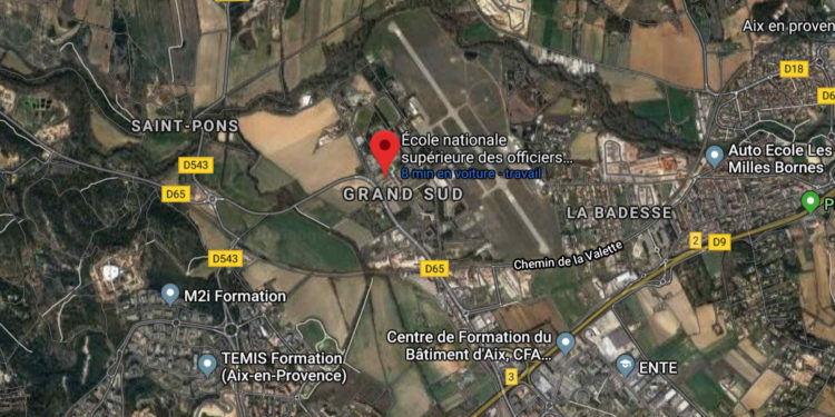 La localisation de l'ENSOSP à Aix.