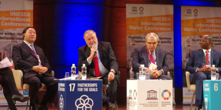 Loïc Fauchon défend le concept d’alliance des cinq droits fondamentaux (crédit : Conseil mondial de l’Eau)